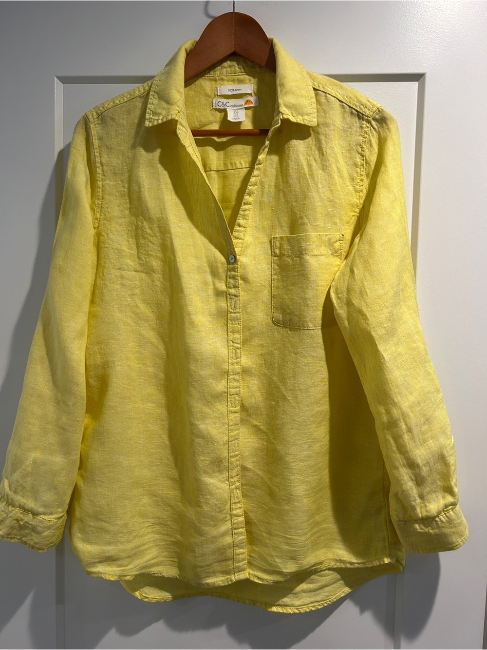C&C California Yellow Lightweight Linen Shirt Jacket